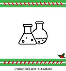 Web line icon. Laboratory flasks
