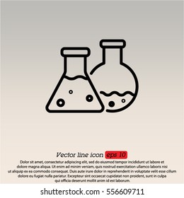 Web line icon. Laboratory flasks