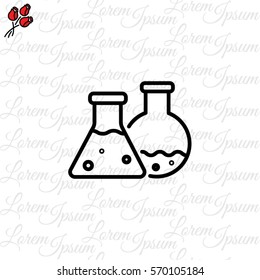 Web line icon. Laboratory flasks