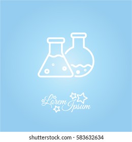 Web line icon. Laboratory flasks