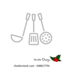 Web line icon. Ladle, skimmer