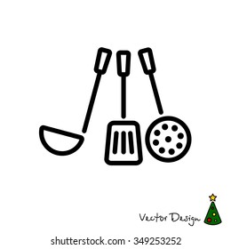 Web line icon. Ladle, skimmer