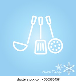 Web line icon. Ladle, skimmer
