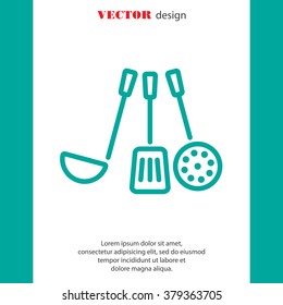 Web line icon. Ladle, skimmer
