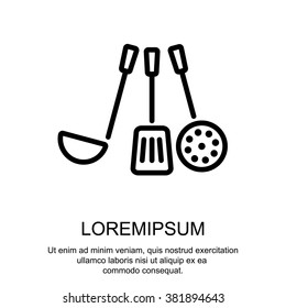 Web line icon. Ladle, skimmer