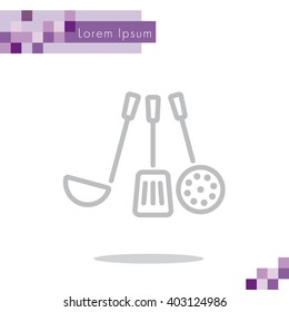 Web line icon. Ladle, skimmer
