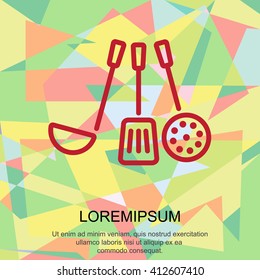 Web line icon. Ladle, skimmer