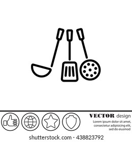 Web line icon. Ladle, skimmer