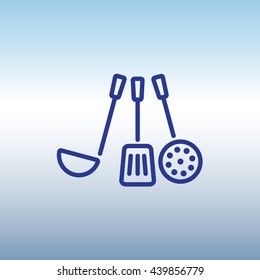 Web line icon. Ladle, skimmer
