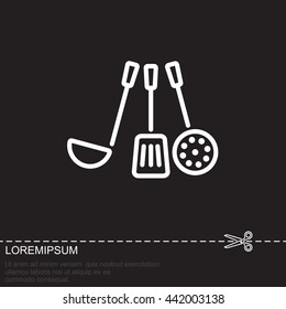 Web line icon. Ladle, skimmer