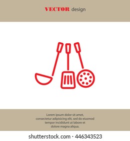 Web line icon. Ladle, skimmer