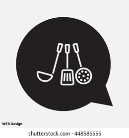 Web line icon. Ladle, skimmer