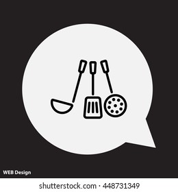 Web line icon. Ladle, skimmer