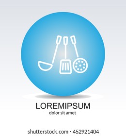 Web line icon. Ladle, skimmer