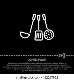 Web line icon. Ladle, skimmer