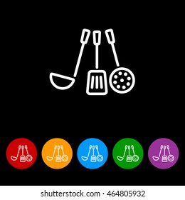 Web line icon. Ladle, skimmer