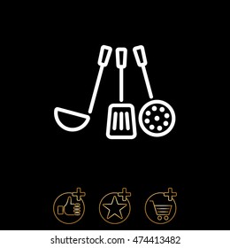 Web line icon. Ladle, skimmer