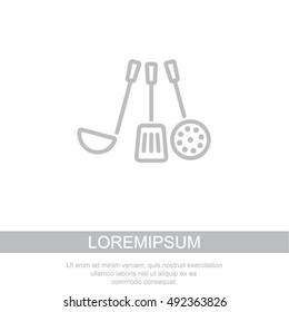 Web line icon. Ladle, skimmer