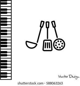 Web line icon. Ladle, skimmer
