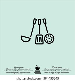 Web line icon. Ladle, skimmer