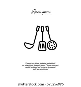 Web line icon. Ladle, skimmer