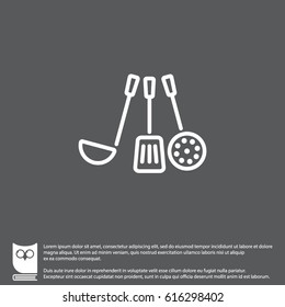 Web line icon. Ladle, skimmer