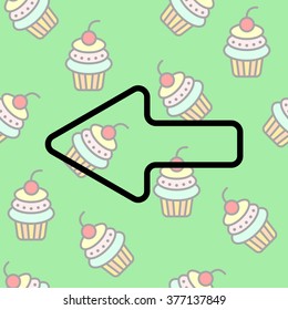 Web line icon. Left arrow