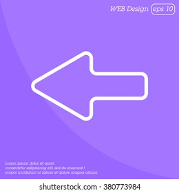 Web line icon. Left arrow