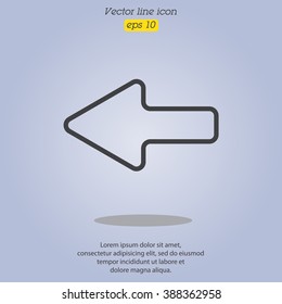 Web line icon. Left arrow