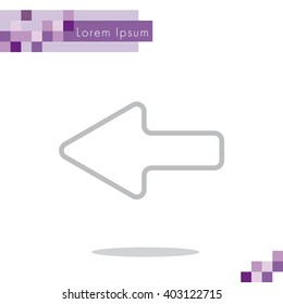 Web line icon. Left arrow