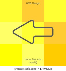 Web line icon. Left arrow