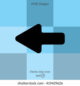 Web line icon. Left arrow