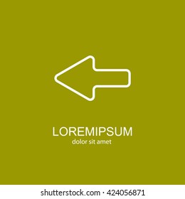 Web line icon. Left arrow