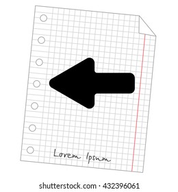 Web line icon. Left arrow