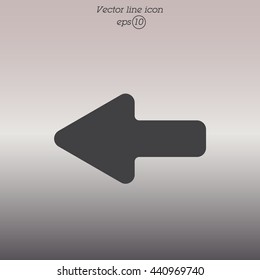 Web line icon. Left arrow