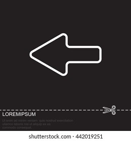 Web line icon. Left arrow