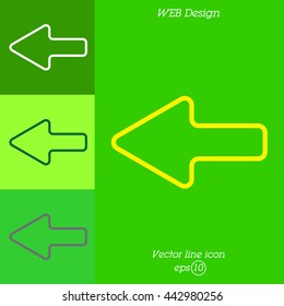 Web line icon. Left arrow
