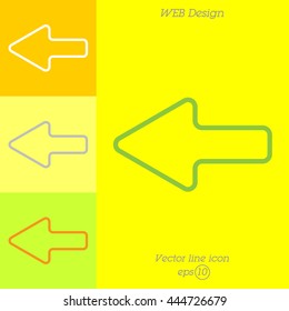 Web line icon. Left arrow