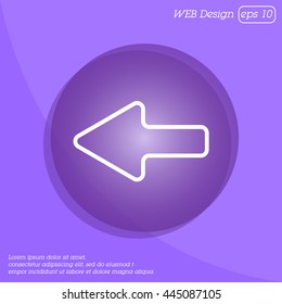 Web line icon. Left arrow