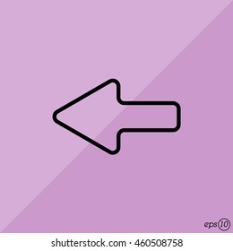 Web line icon. Left arrow