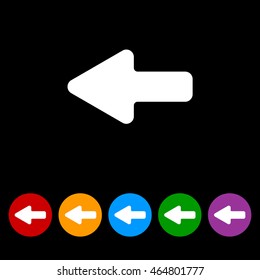 Web line icon. Left arrow