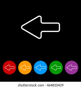 Web line icon. Left arrow