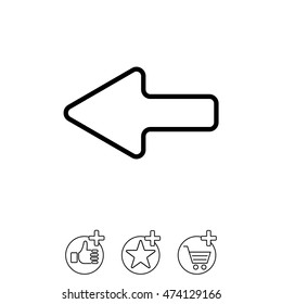 Web line icon. Left arrow