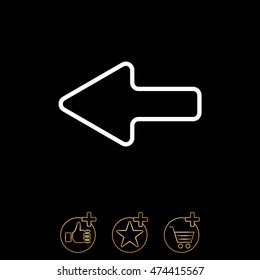 Web line icon. Left arrow