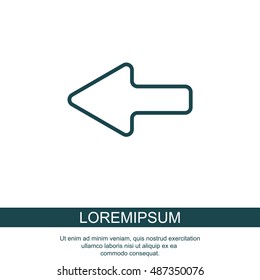 Web line icon. Left arrow