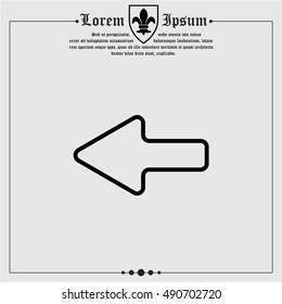 Web line icon. Left arrow