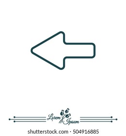 Web line icon. Left arrow