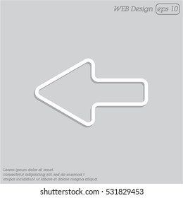 Web line icon. Left arrow
