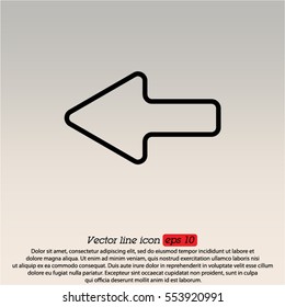 Web line icon. Left arrow