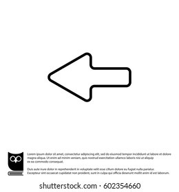 Web line icon. Left arrow